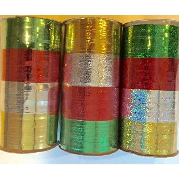 Christmas Metallic Curling Ribbon 3 PACK