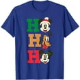 thumbnail image 1 of Christmas Mickey Pluto and Minnie Ho Holiday DTG Print Unisex T-Shirt,Royal Blue Color,Size 5XL, 1 of 5