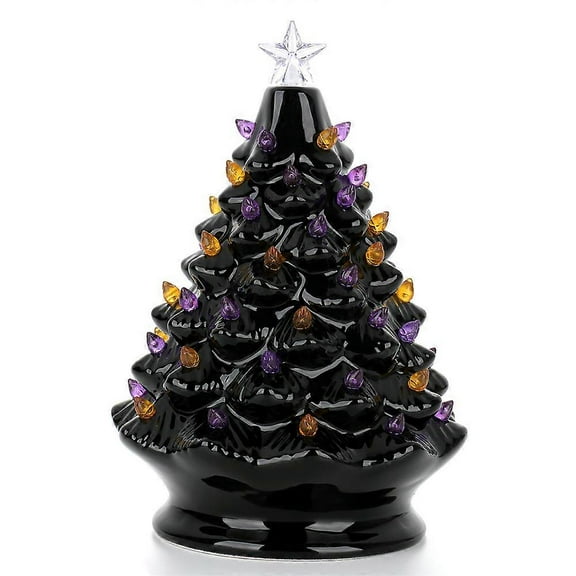 Christmas Mini Ceramic Tree Festive Christmas Tree Dcor Vintage Desktop Decoration Winter Tree Holidays Party Supplies