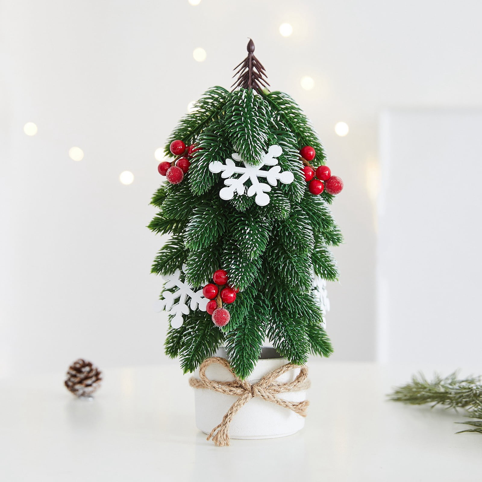 Christmas Mini Desktop Christmas Tree Small Potted 28cm Christmas Tree ...