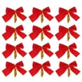 Christmas Mini Glossy Bows Christmas Ornament For Christmas Tree Crafts