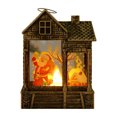 thumbnail image 1 of Christmas Mini Lantern Decoration – Battery-Powered LED Light with Vintage Santa & Snowman Scene – Hanging Flame Effect Lamp for Tree, Home & Party Decor, 1 of 5