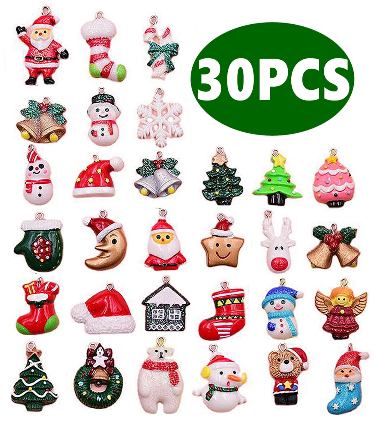 Christmas Mini Ornaments for Christmas Small Trees Resin Ornaments for