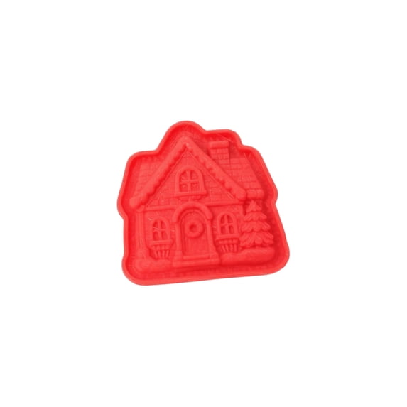 Christmas Mini Pie Mold, 3D Embossed Holiday Pastry Press Cutter with Festive Shapes, Reusable Baking Tool for Xmas Party Dessert, (vintage cottage)