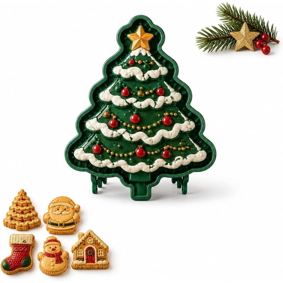 Christmas Mini Pie Molds, Holiday Mini Pie Molds for Baking, Reusable Embossed Hand Baking Molds