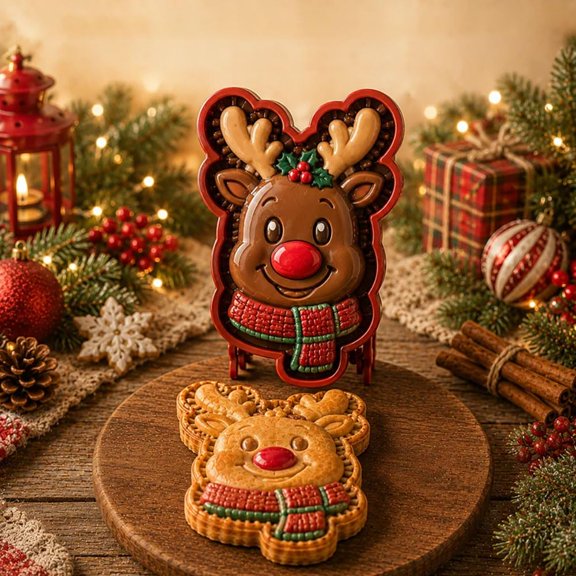 Christmas Mini Pie Molds, Reusable Embossed Hand Baking Molds, Food‑Grade Reusable Dough Press Cutter, Handheld Mold For Christmas Party Home DIY Pastry Baking