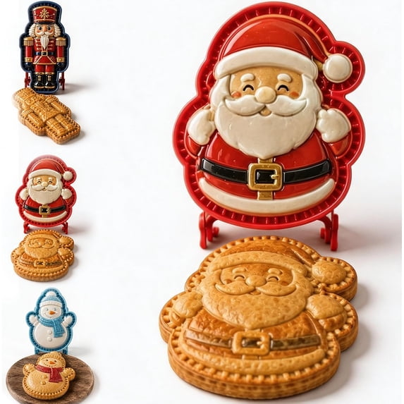 Christmas Mini Pie Molds,Reusable Embossed Hand Baking Molds for Holiday Treats,DIY Christmas Baking Set for Mini Pies and Fruit Desserts