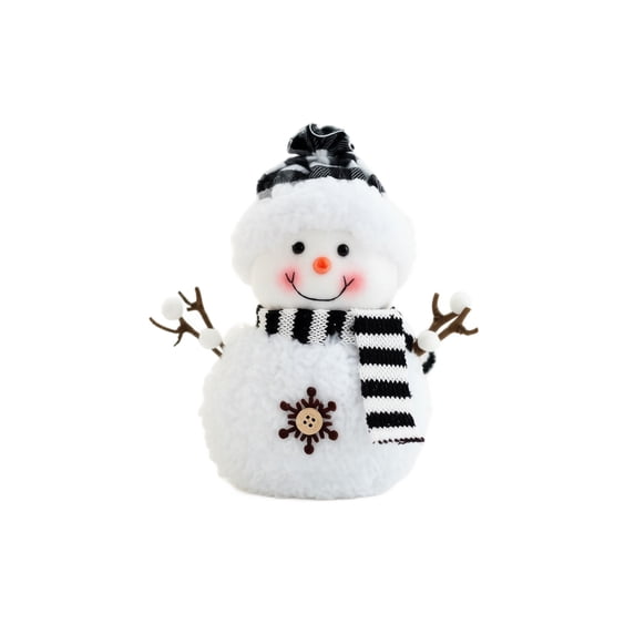 Christmas Mini Snowman Plush Doll, Soft Winter Stuffed Toy Holiday Christmas Decor Gift for Kids 10 Inch