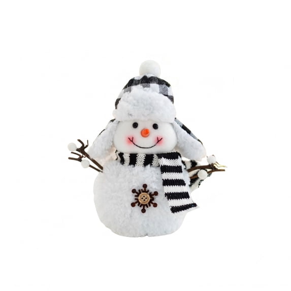 Christmas Mini Snowman Plush Doll, Soft Winter Stuffed Toy Holiday Christmas Decor Gift for Kids 10 Inch