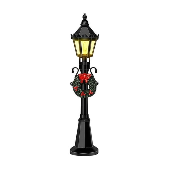 Christmas Mini Street Light Models, 1Pcs Mini Street Lamp Dollhouse Streetlight Models, Miniature Christmas Village Pathway Lantern Post for DIY Micro Landscape Fairy Garden Accessories