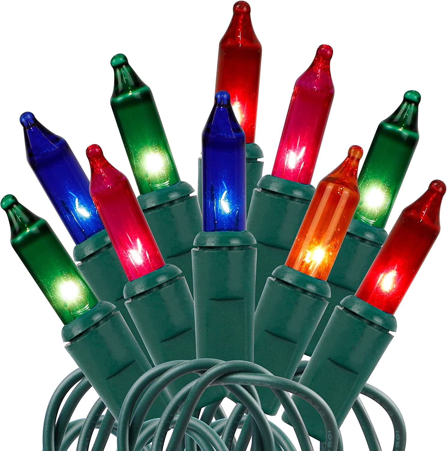 Christmas Mini String Lights 150 Count Incandescent Green Wire Fairy