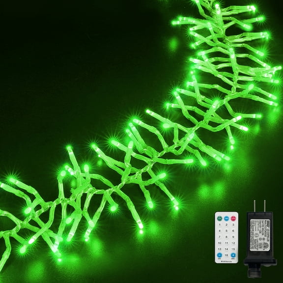 Christmas Mini Tree Lights Outdoor Cluster Light, 1000 LED Firecrackers String, 16 Modes Timer Remote Waterproof Plug in Twinkle Fairy Lights for Garland Window PartyGreen