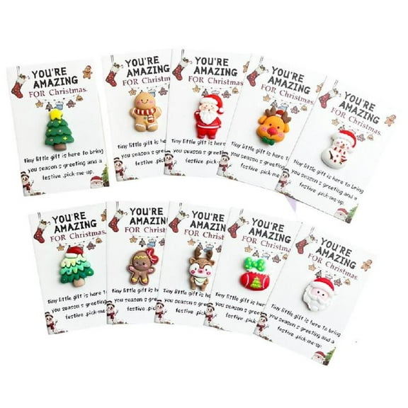 Christmas Miniature Hug Card with Resin Charm Small Hug Pocket Holiday Card