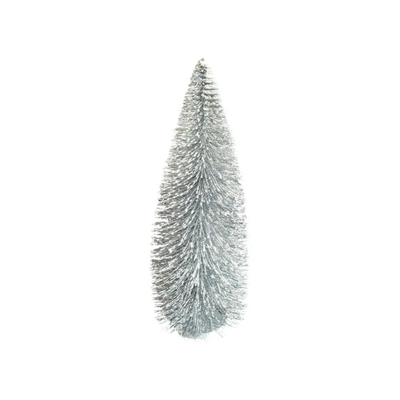 Christmas Miniature Pine Tree, Tabletop Christmas Tree Small Pine Tree Bottle Brush Trees, for Christmas Party Home Table Craft Decorations, Silver