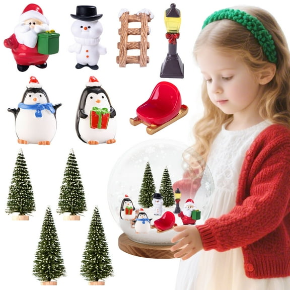 Christmas Miniature Scene Decor Kit - DIY Festive Micro Landscape Ornaments Set