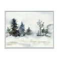 thumbnail image 1 of Christmas Minimalistic Snow and Forest Landscape 32 in x 24 in Framed Painting Canvas Art Print, by Designart, 1 of 5