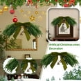 thumbnail image 1 of Christmas Mirror Garland Small Artificial Xmas for Mirror Front Door Stairs Rustic Velvet Xmas Mailbox Wreaths Winter Holiday Decor with Bell Green with Brown Bow 19 In, 1 of 7