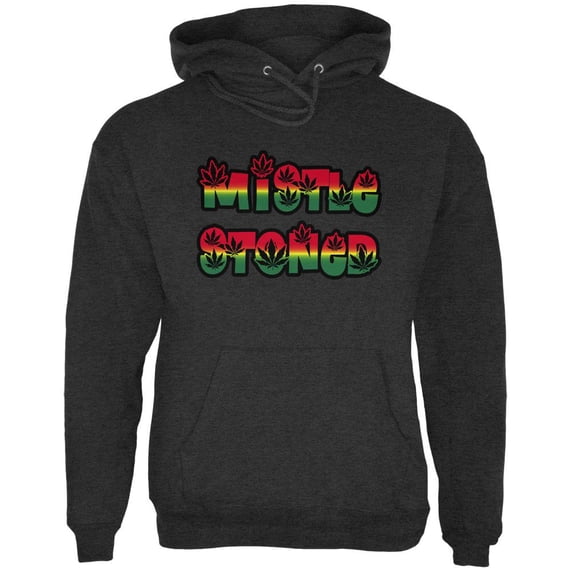 Christmas Mistlestoned Mistletoe Mens Hoodie Charcoal Heather 2XL