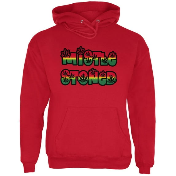 Christmas Mistlestoned Mistletoe Mens Hoodie Red MD