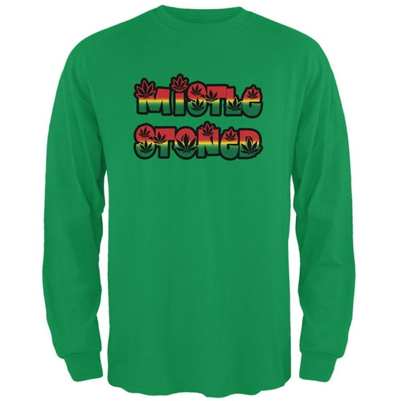 Christmas Mistlestoned Mistletoe Mens Long Sleeve T Shirt Irish Green LG