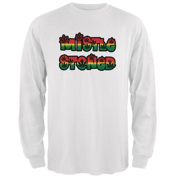 Christmas Mistlestoned Mistletoe Mens Long Sleeve T Shirt White 3X-LG