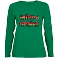 thumbnail image 1 of Christmas Mistlestoned Mistletoe Womens Long Sleeve T Shirt Green X-LG, 1 of 1