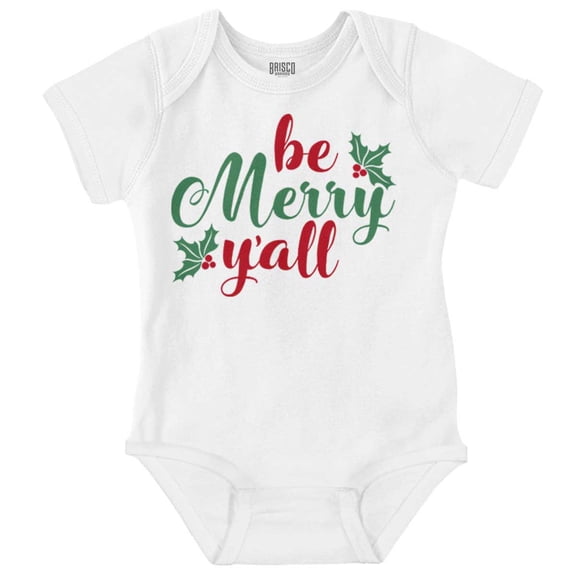 Christmas Mistletoe Be Merry Yall Bodysuit Jumper Girls Infant Baby Brisco Brands NB