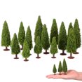thumbnail image 1 of FRCOLOR 15Pcs Plastic Cedar Tree Miniatures for Model Railroad Scenery, 1 of 7