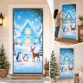 thumbnail image 1 of Christmas Moisture-resistant and Stain-resistant Door Cover, 72x36 Inch Winter Village Banner Ornament for Holiday Indoor Outdoor Party Decoration (Sky Blue), 1 of 6