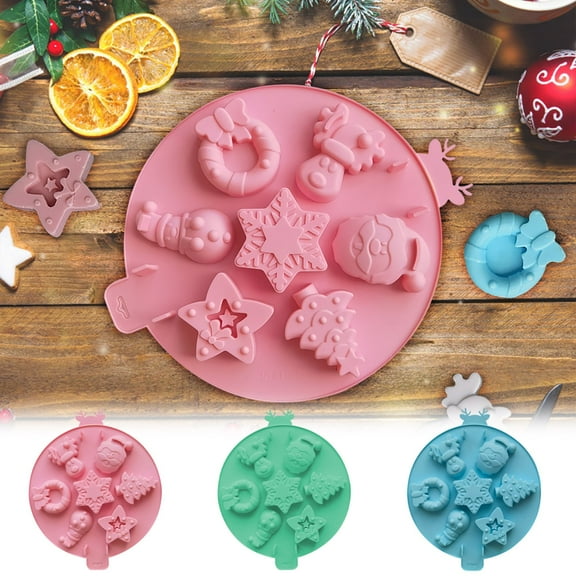 Christmas Mold under $5! Cagogo 7 Cavity Christmas Silicone Mold, Snowman Christmas Tree Chocolate Mold, Pudding Ice Tray for Baking, Candle Soap Making Mold