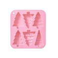 thumbnail image 1 of Christmas Molds, 6 Cavity Silicone Christmas Tree Molds for Baking, Chocolate, Candy, Cookies, Pudding, Jelly, Dog Biscuit, Cake Decoration (Pink), 1 of 7