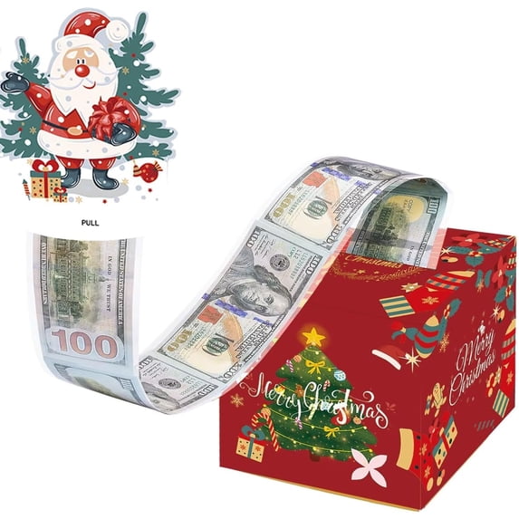 Christmas Money Box for Cash Gift with Pull Out,Surprise Happy Birthday Money Pull Box for Kids Adults,Men Women Box Gift with Transparent Bags,Party Decoration, Birthday Gift Ideas for Daughter Son