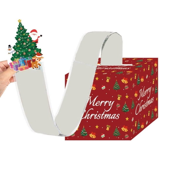 Christmas Money Box for Cash Gift Pull, Surprise Money Holder Cash Gift for Kids Adults, DIY Fun Holiday Cash Box for Women Men Girls Boys Mom Dad Friends