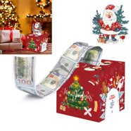 Christmas Money Pull Box Gift Set With Tree Card & Transparent Bags - Interactive Cash Gift For Kids & Adults