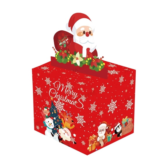 Christmas Money Box for Cash Gift Pull, Surprise Money Holder Xmas Present Wrapping Boxes for Friends Family