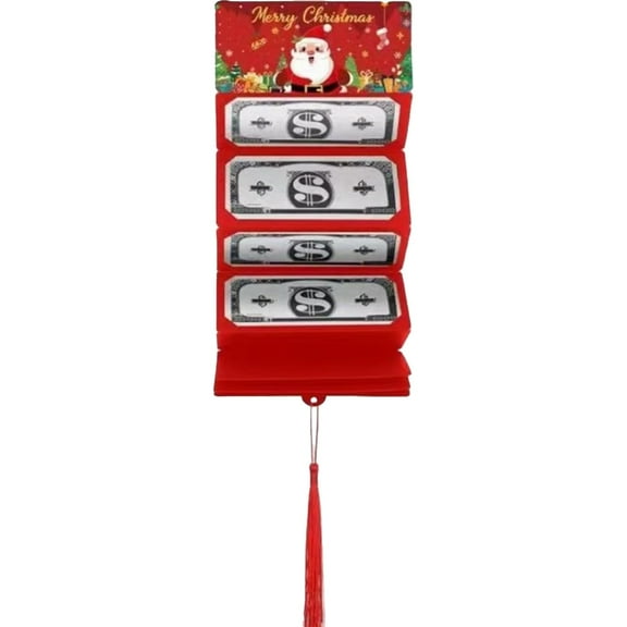 Christmas Money Envelope for Cash, Money Holder with 10 Slots for Cash, Surprise Card Holder for Xmas, DIY Holiday Money Gift Card for Money Holder for Friends Family (Red)