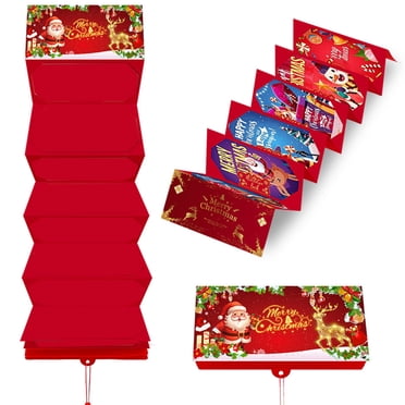 Stijggn Christmas Money Envelope For Cash Under $5 Cash Gift Card Holders Xmas 6 Slots Christmas Gift Men Women Girls Boys Surprise Money Envelopes