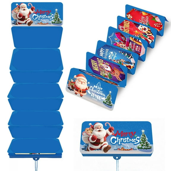 Christmas Money Holder with 6 Slots Xmas Gift Card Holder, Christmas Cash Gifts Surprise C-ash Envelope, Jolly Santa Claus Money Holder for Christmas Holiday Birthday Cash Gift Card Supplies