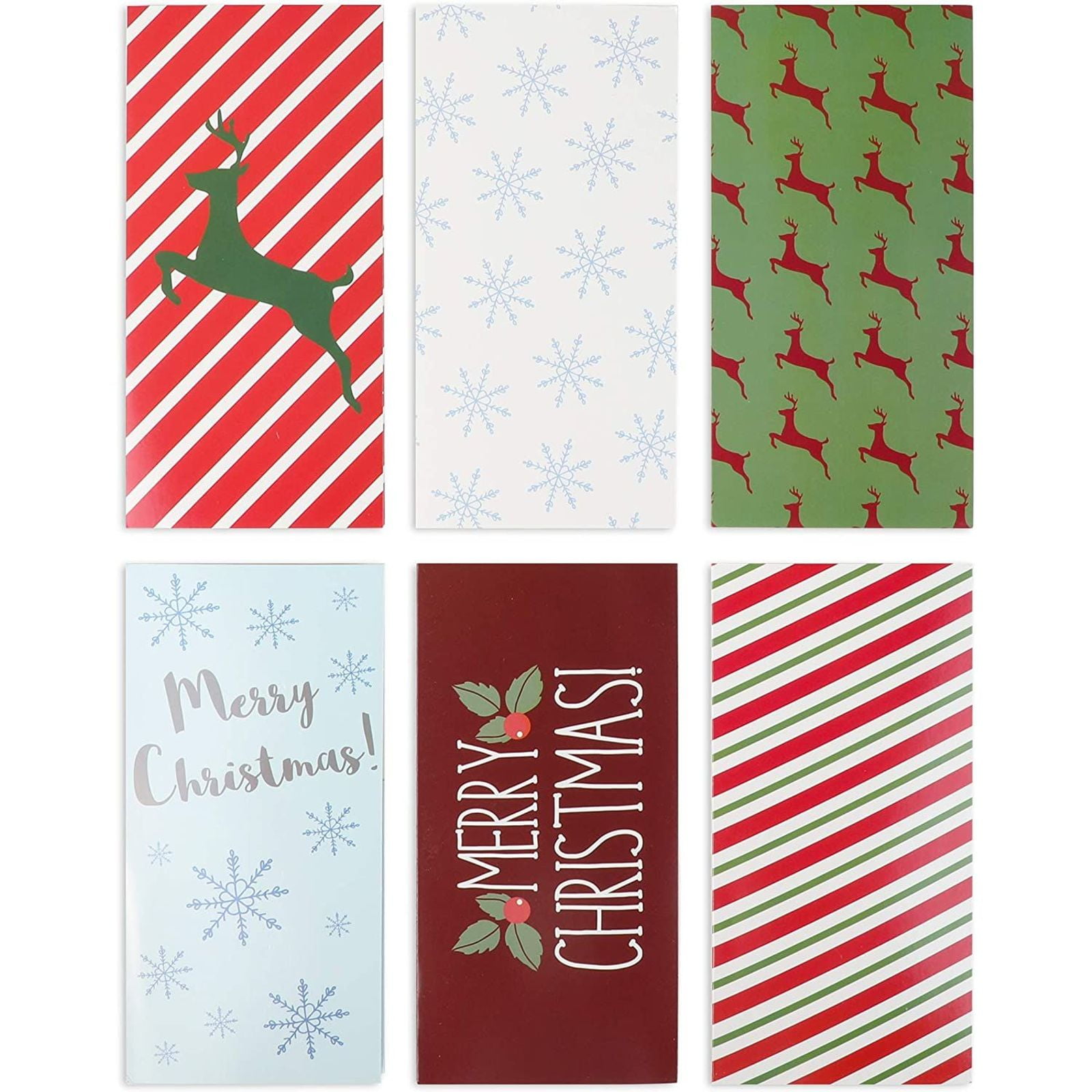 Christmas Money Holder Greeting Cards and Envelopes (7.25 x 3.55 In, 36