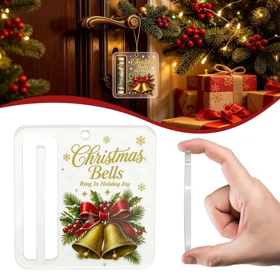 Christmas Money Holders for Cash, Acrylic Christmas Money Holder for Cash, Christmas Cash Gift Holder Ornament, Hanging Christmas Decorations, Christmas Tree Decorations, Christmas Gift