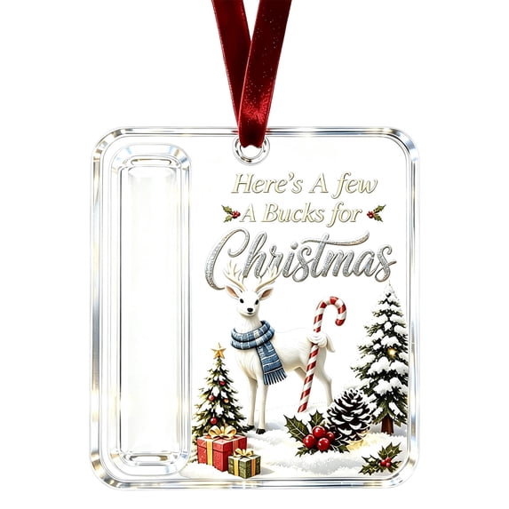 Christmas Money Holders For Cash, Acrylic Christmas Money Holder for Cash, Family Christmas Ornaments, Hanging Xmas Tree Decoration, Stocking Stuffer Gifting for Holiday Gift Giving,A6,10*8