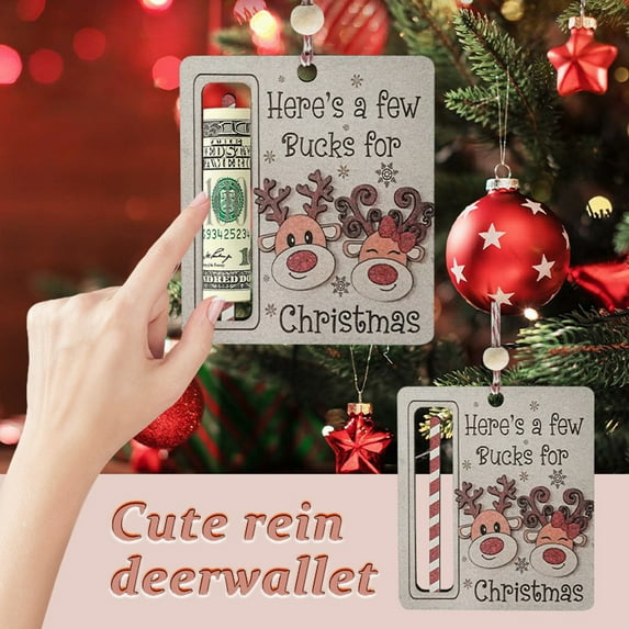 Christmas Money Holders for Cash, Custom Cute Money Holder Christmas Ornament, Reindeer Money Holder Christmas Gifts,Christmas Gifts for Kids,2024 Christmas Ornament,Reindeer Money Gift Holder