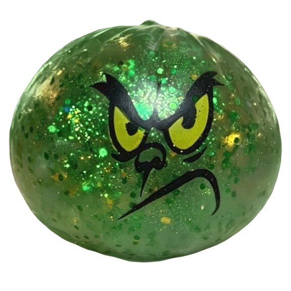 Christmas Monster Bun Dumpling Squishy Toys Squishy Gel Stress Relief Balls, 2.17" Glitter Fidget Toys for Stocking Stuffers Party Favors, 1 Count