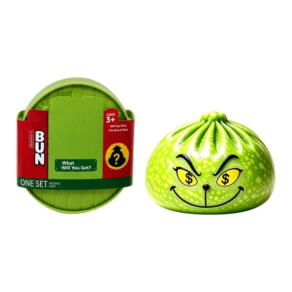 Rare Glitter Christmas Dumpling Squishy, Green Dumpling Squishy with Box, Dumplings Squeeze Balls Stress Relief Sensory for Holiday & Birthday Gifts