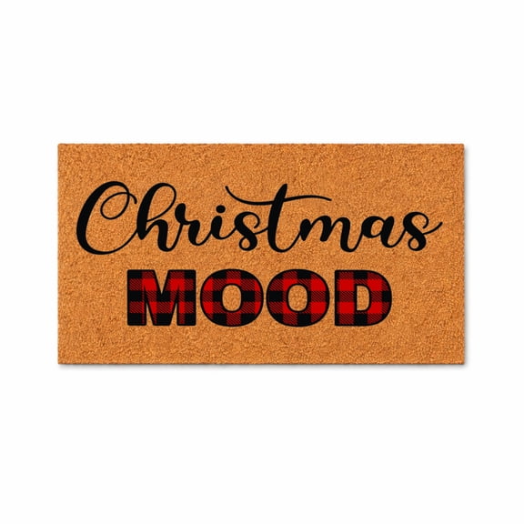 Christmas Mood Doormat, Holiday Welcome Mat, Seasonal Entryway Door Mat (16x24 inches) WoodByStu 1526