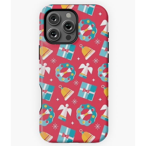 Christmas Mood Red with Angels Phone Case for iPhone 16 15 14 13 12 11 Pro Max