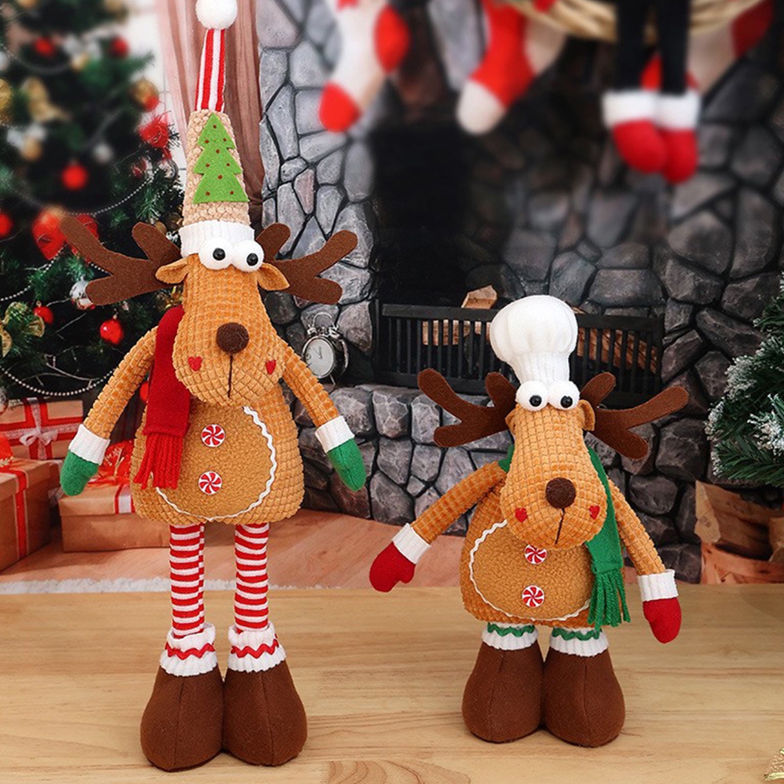 Christmas Moose Plush Doll Cute Stretch Knitted Reindeer Toy