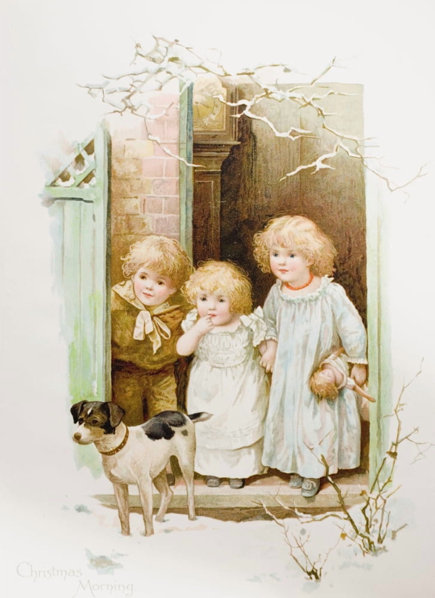 Christmas Morning Canvas Art - Ken Welsh Design Pics (12 x 16)