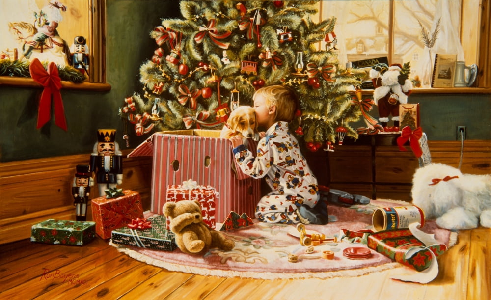 Christmas Morning Canvas Art - Ron Bayens (22 x 14)