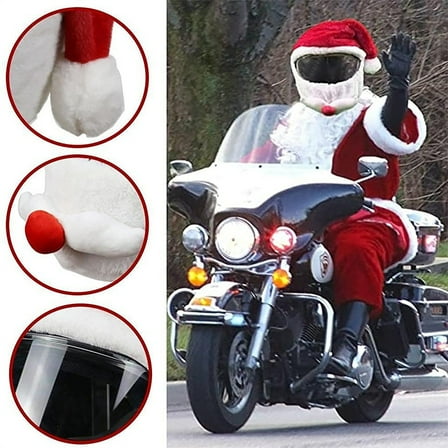 Christmas Motorcycle Hat Head Cover - Full Decorative Accessory for Riding Enthusiasts